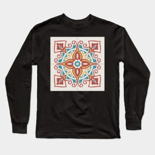 Portuguese tiles pattern. Vintage background - Victorian ceramic tile in vector Long Sleeve T-Shirt